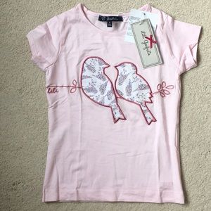 Girls Lili Gaufrette Embroidered Birds Tee NWT 5/6